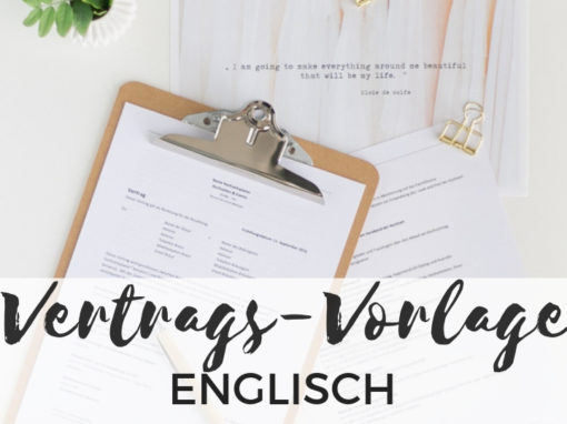 Vertragsvorlage für Hochzeitsplaner englisch